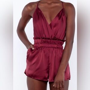 Evenuel Elegant Burgundy Romper